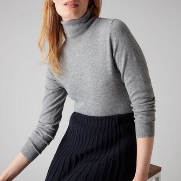 Everlane Cashmere Long Sleeve Turtleneck Pullover Sweater...